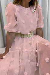 Solid Split Joint O Neck Cake Skirt Dresses Ins Street